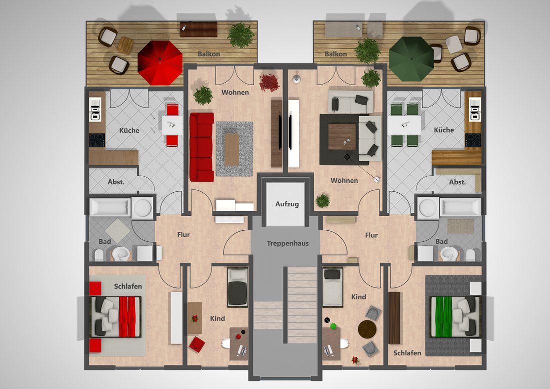 3-Raum Wohnung Grundriss